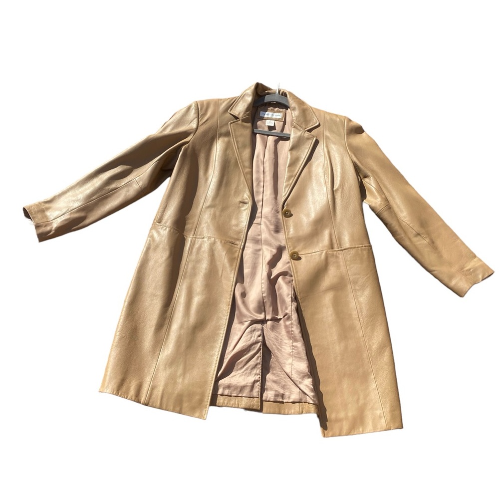VINTAGE PRESTON AND YORK CARMEL LONG MEDIUM LEATHER JACKT/COAT